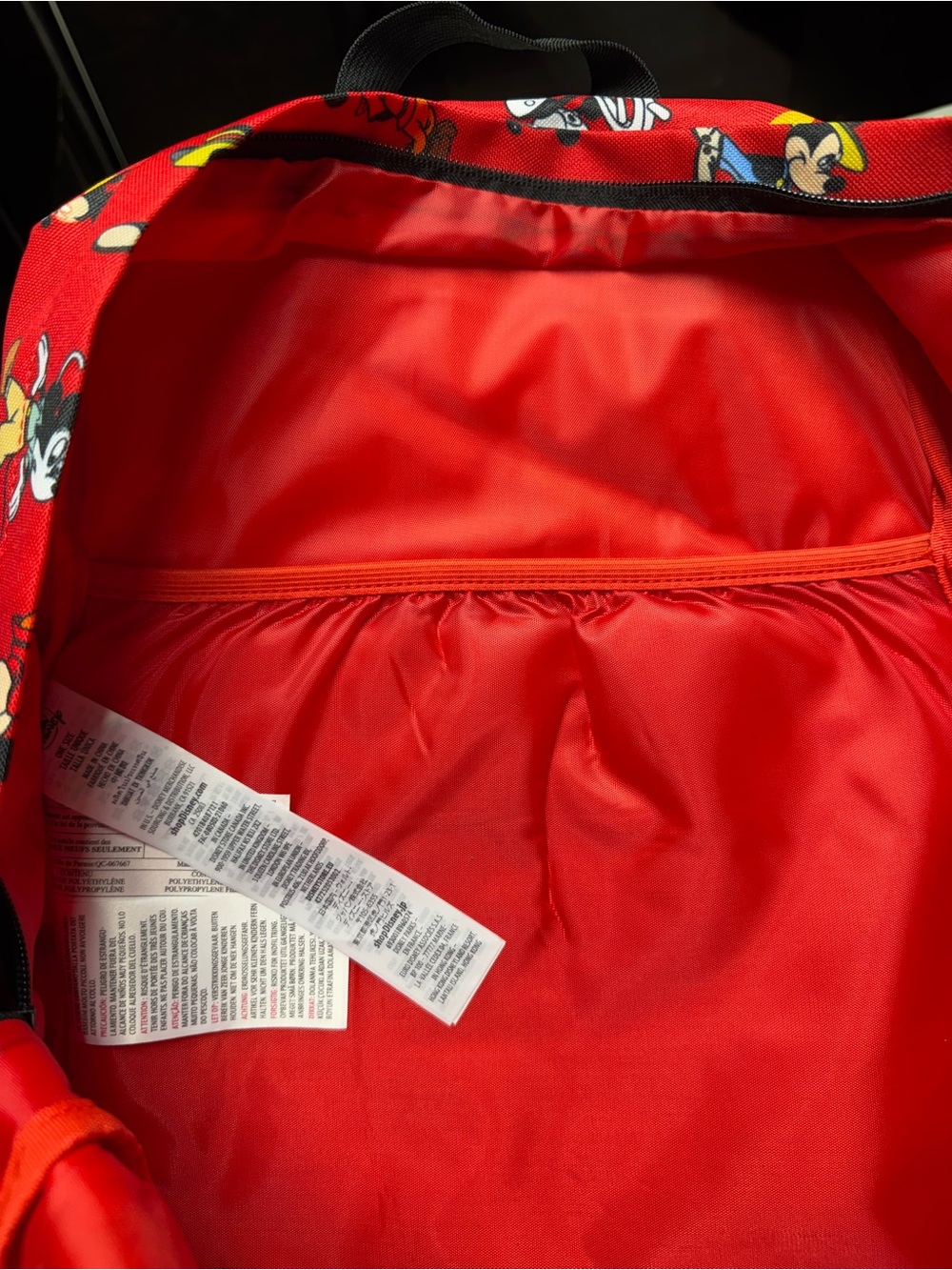 Red Mickey Mouse Print Backpack - Picture 3 of 5